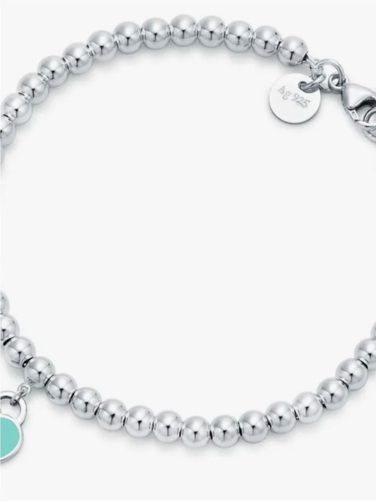 Tiffany & Co. Jewelry - Return to Tiffinay sterling silver bracelet with blue heart tag-originally 585$
